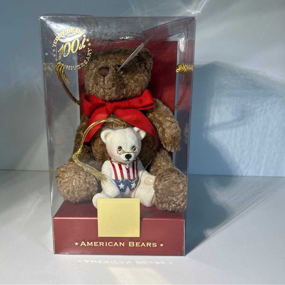 Lenox American Bears 100th Anniversary Limited Edition Teddy Bear &Ornament Box
